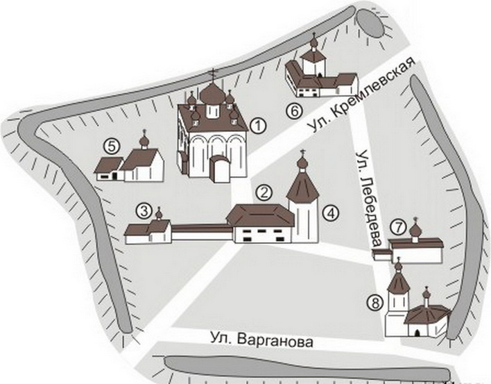 Схема Суздальского Кремля